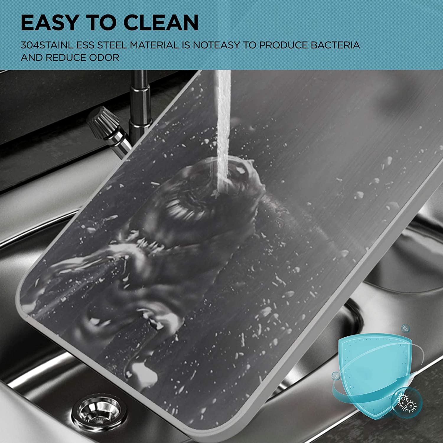DOUBLE-SIDED STAINLESS STEEL CUTTING BOARD 38.5CM L, 27CM W