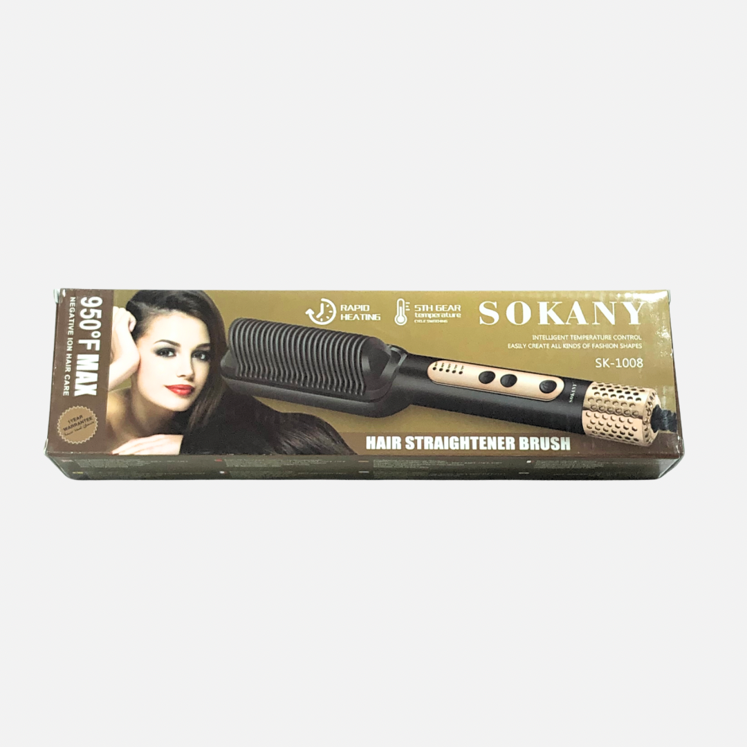 SOKANY HAIR STRAIGHTENER BRUSH TEMPERATURE CONTROL