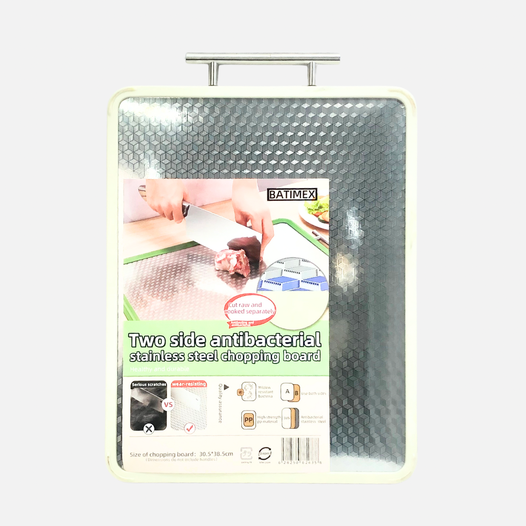 DOUBLE-SIDED STAINLESS STEEL CUTTING BOARD 38.5CM L, 27CM W