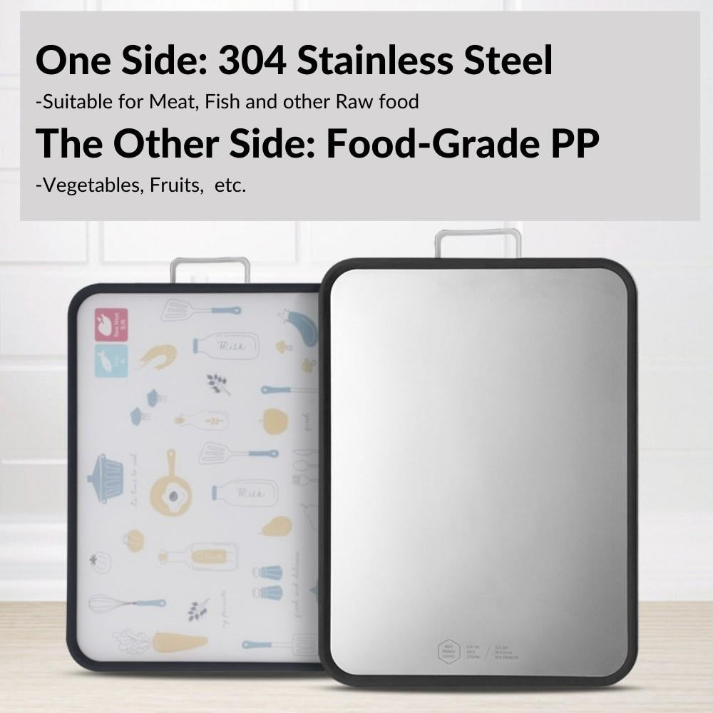 DOUBLE-SIDED STAINLESS STEEL CUTTING BOARD 38.5 CM L, 27CM W