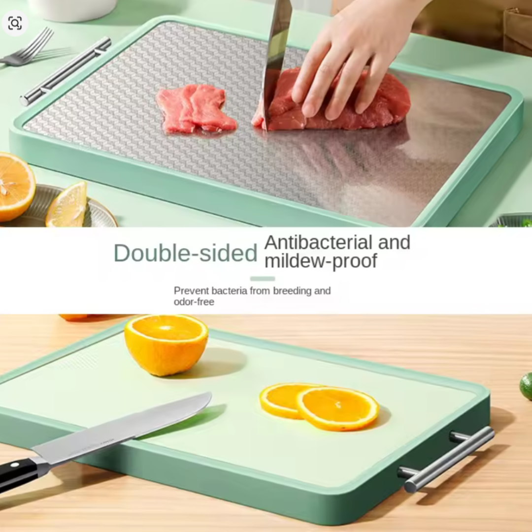 DOUBLE-SIDED STAINLESS STEEL CUTTING BOARD 40CM L, 27CM W
