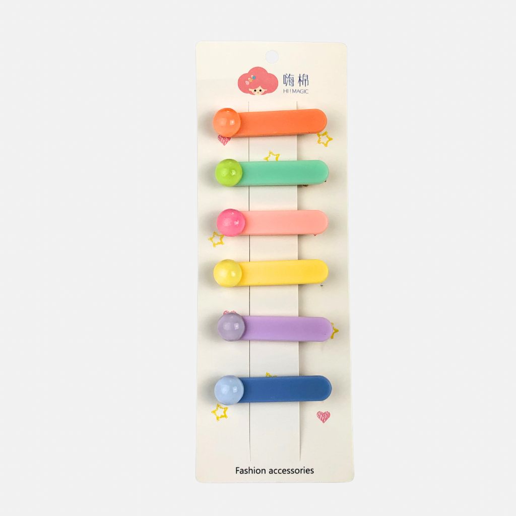 6 PCS COLOURFUL HAIR PINS