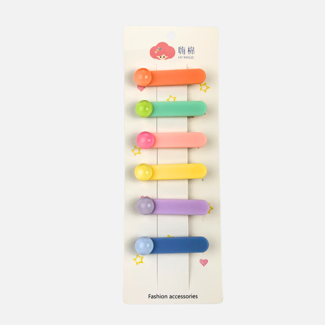 6 PCS COLOURFUL HAIR PINS
