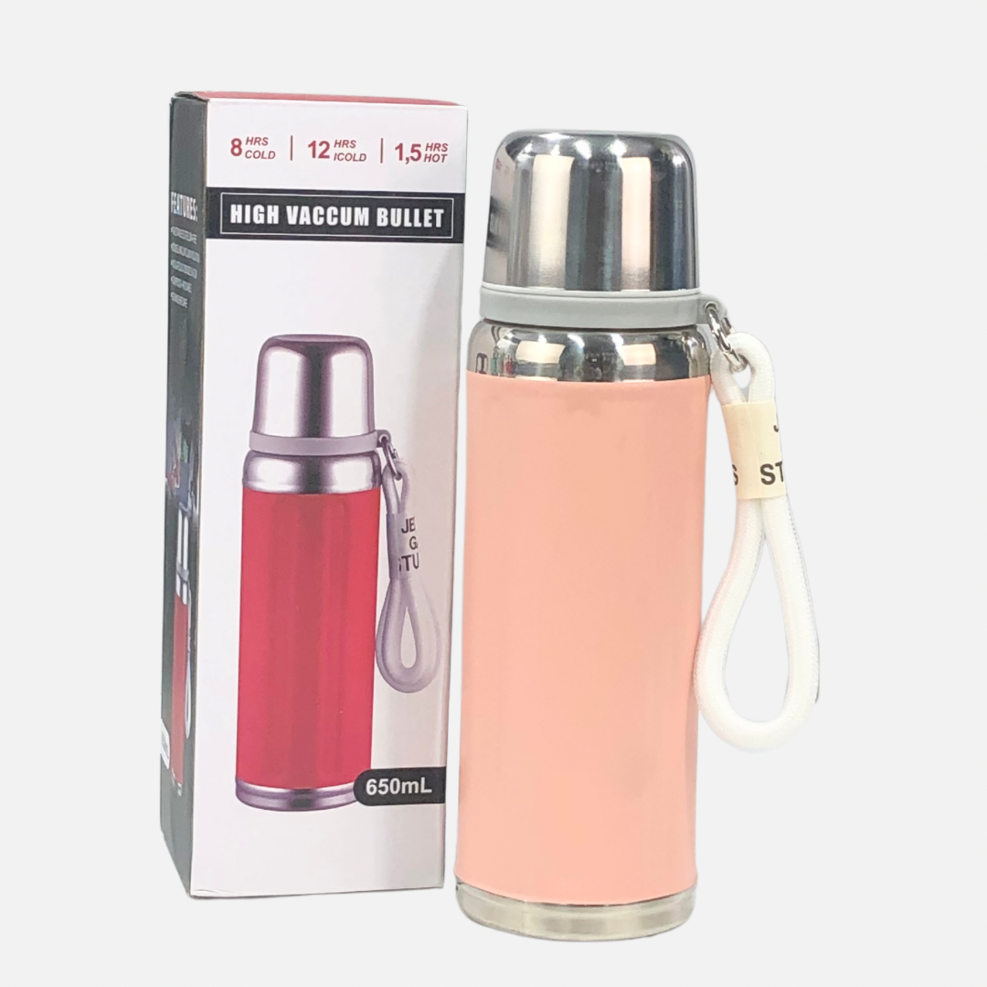 FEATURES VACCUM BOTTLES IN 4 COLOURS 650ML