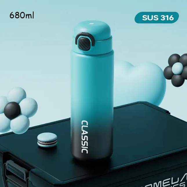 FASHION WATER BOTTLES IN 4 COLOURS 680ML