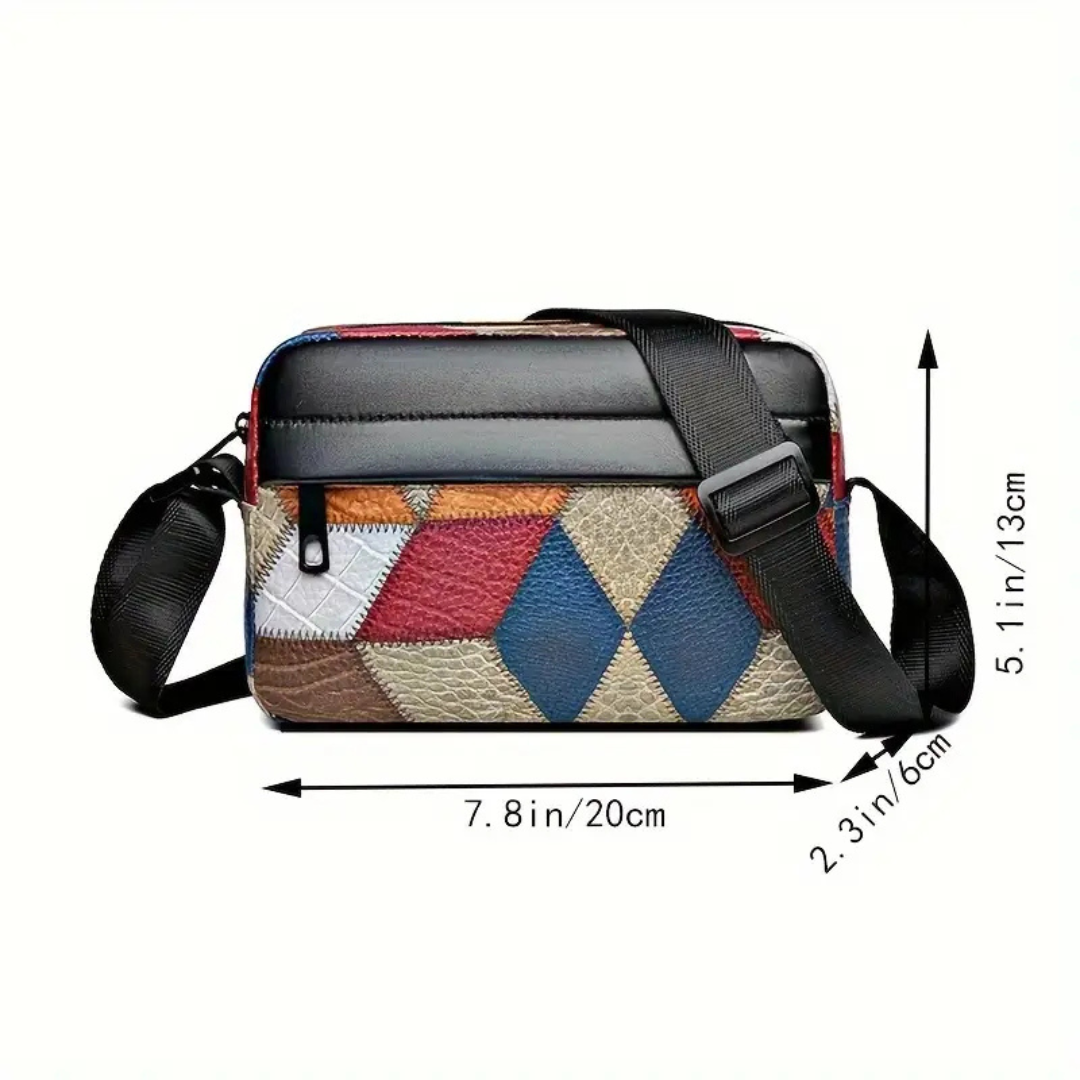 CROSSBODY BAG WITH ADJUSTABLE BAG WITH BAG WITH ADJUSTABLE SHOULDER STRAP & ZIPPER CLOSURE