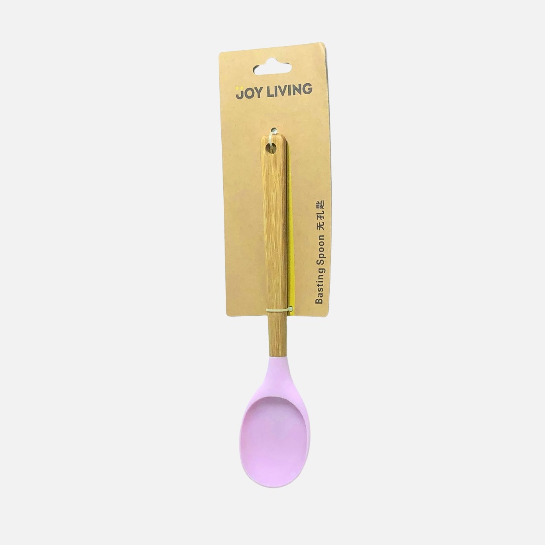 SILICONE BASTED SPOON WITH WOODEN HANDLE