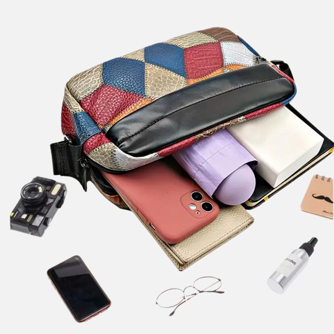 CROSSBODY BAG WITH ADJUSTABLE BAG WITH BAG WITH ADJUSTABLE SHOULDER STRAP & ZIPPER CLOSURE