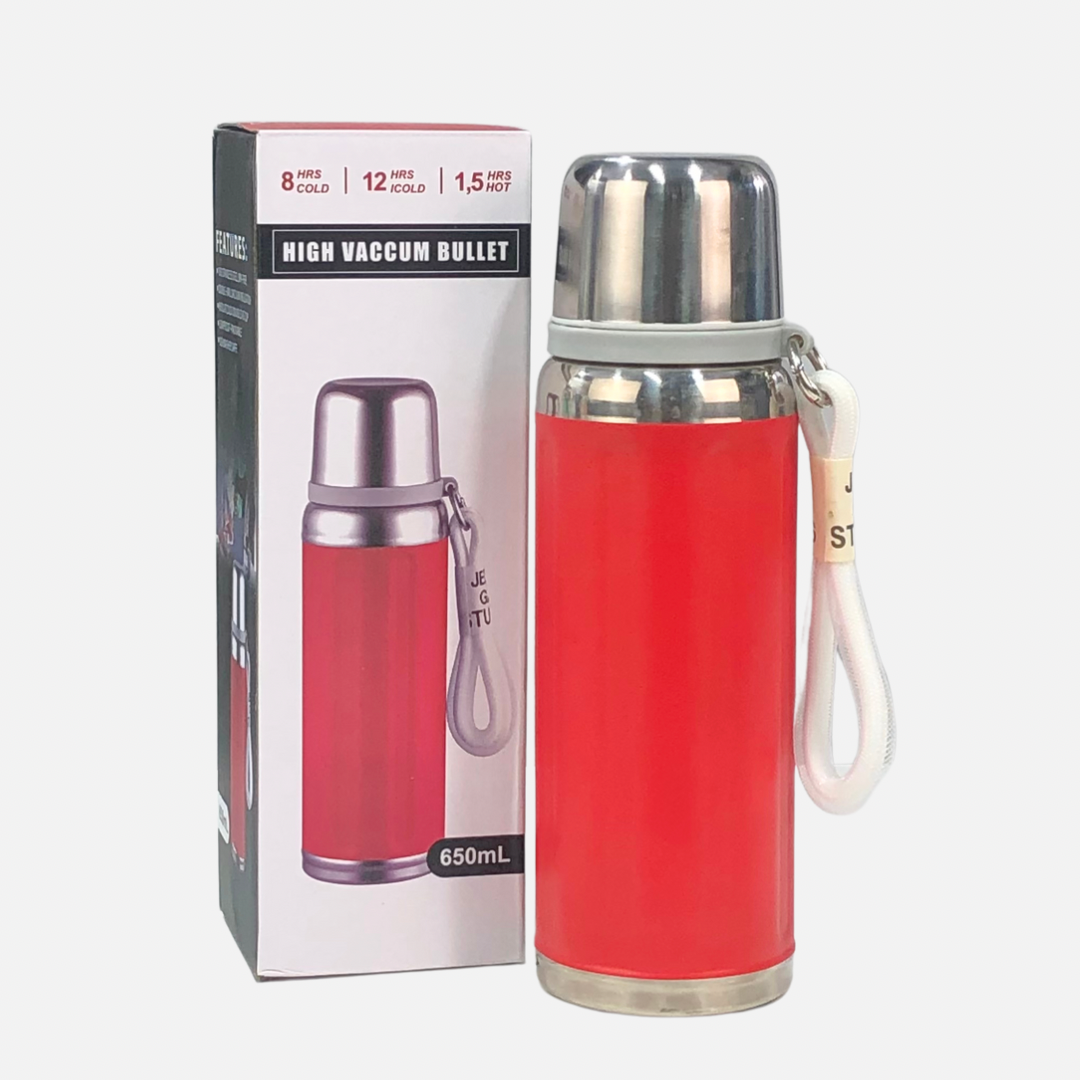 FEATURES VACCUM BOTTLES IN 4 COLOURS 650ML