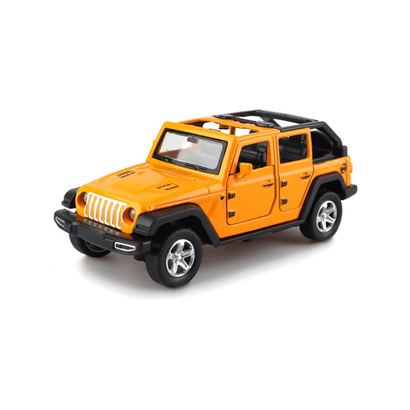 YELLOW JEEP WRANGLER DIECAST TOY CAR