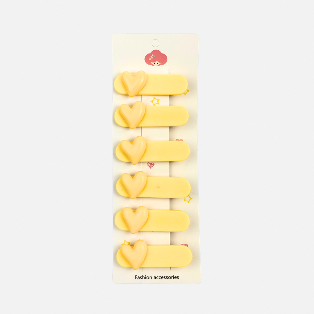 6 PCS YELLOW HAIR PINS
