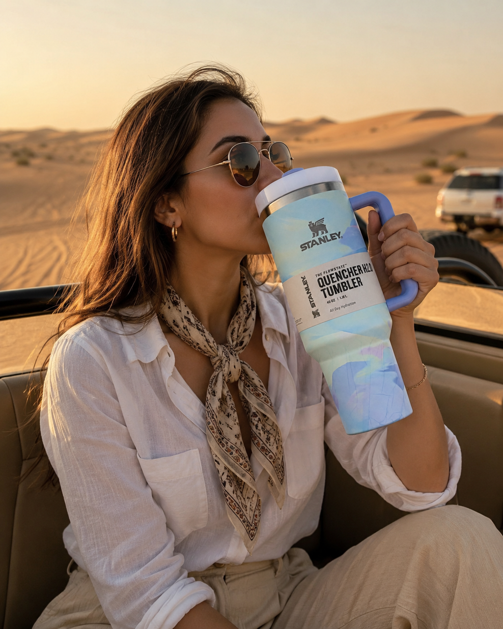 Stanley Quencher H2.0 FlowState Tumbler 40oz (1.18L) – Sky Blue Marble