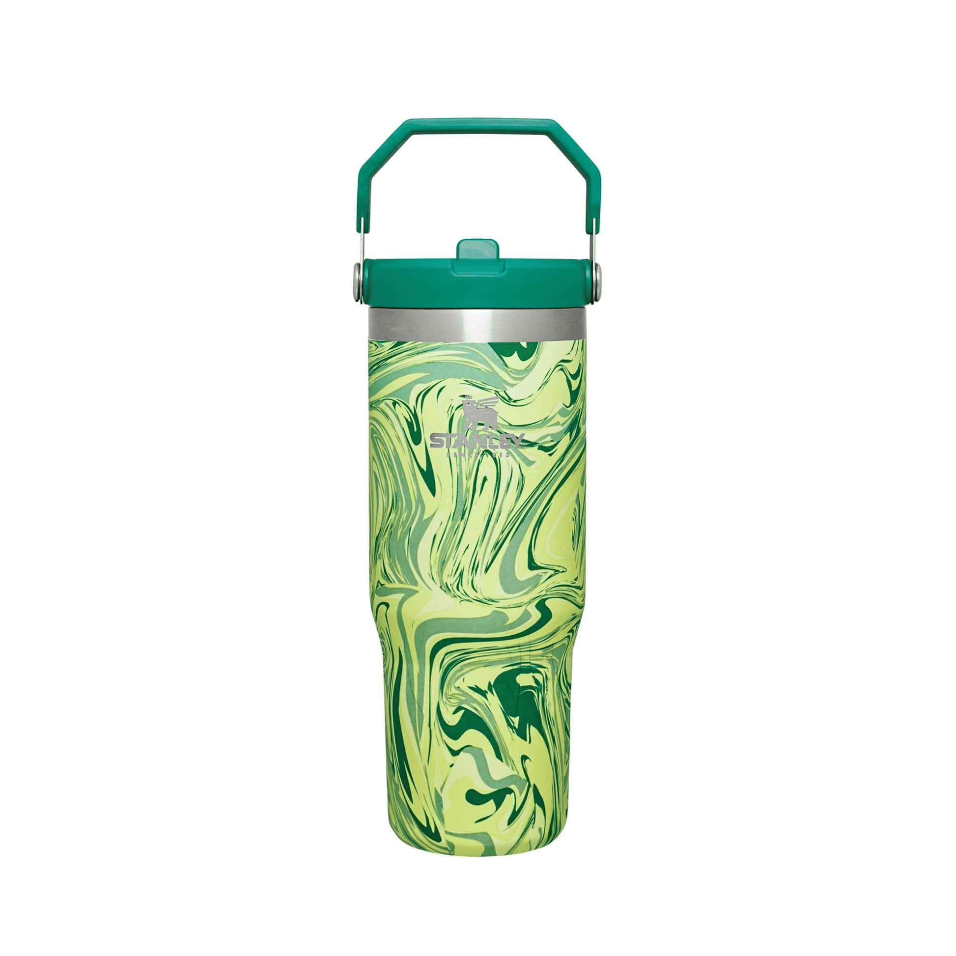 Stanley 30 OZ IceFlow™ Flip Straw Tumbler – Citron Swirl | Insulated Stainless Steel Water Bottle with Handle