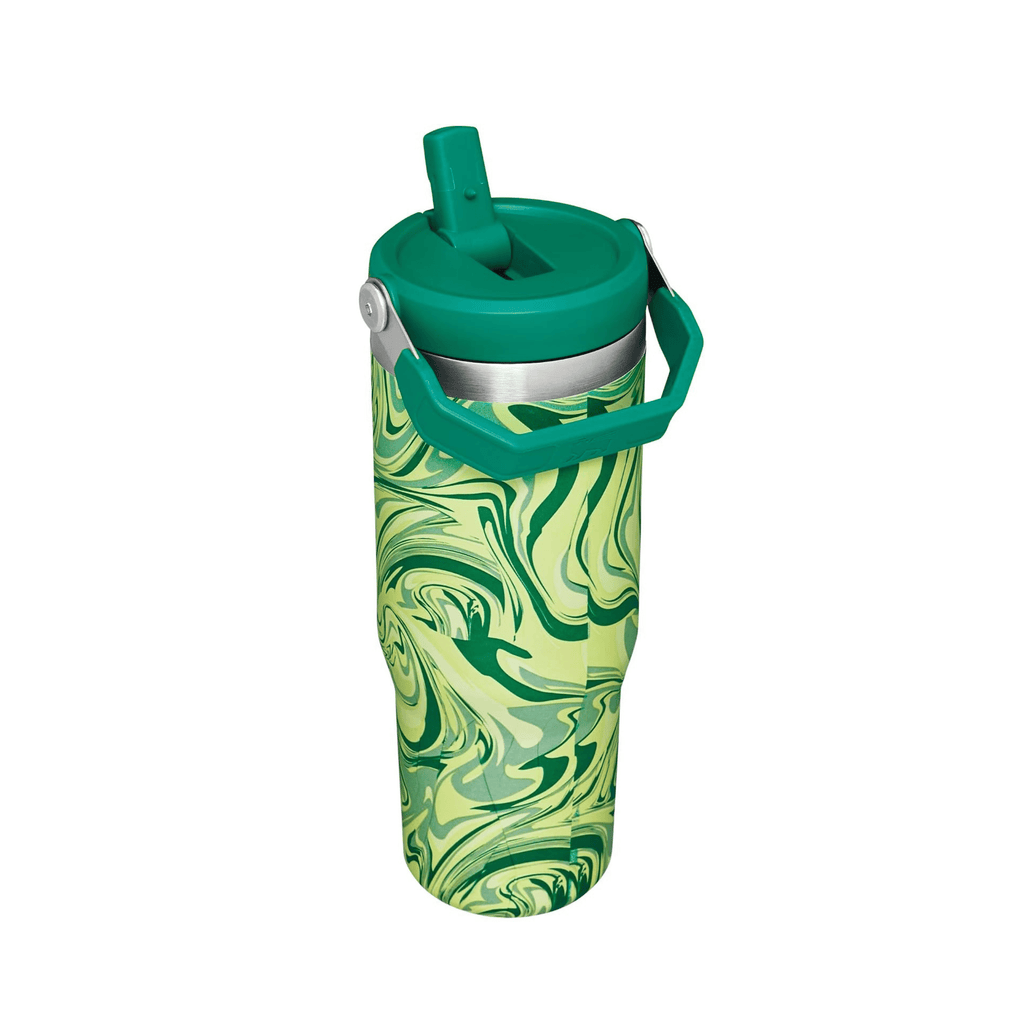 Stanley 30 OZ IceFlow™ Flip Straw Tumbler – Citron Swirl | Insulated Stainless Steel Water Bottle with Handle