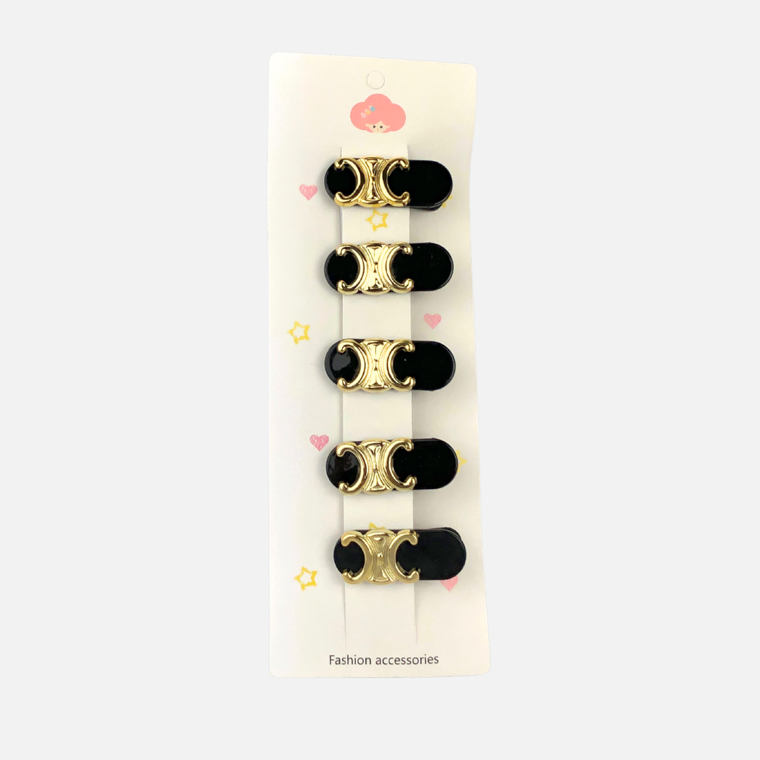 5 PCS BLACK HAIR PINS