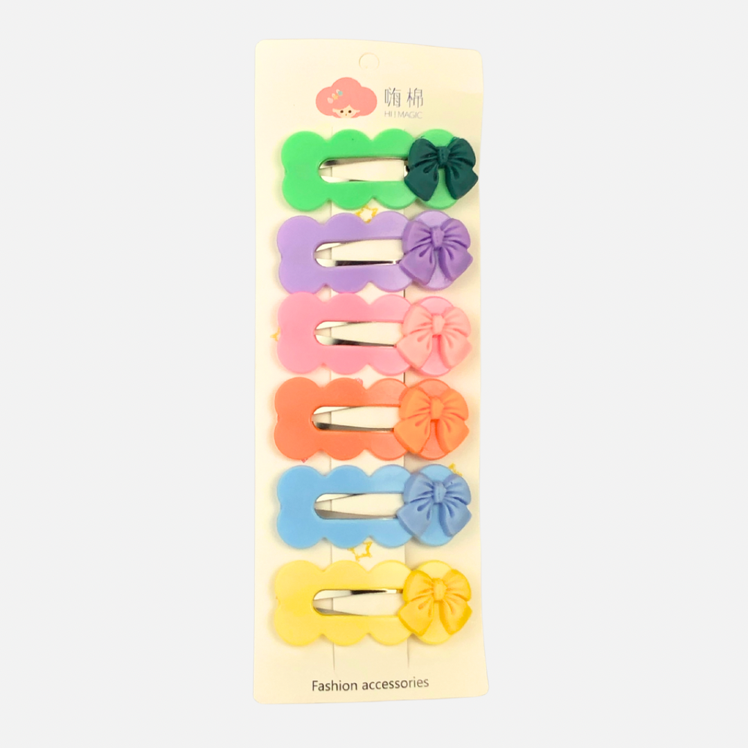 6 PCS BOW HAIR PINS
