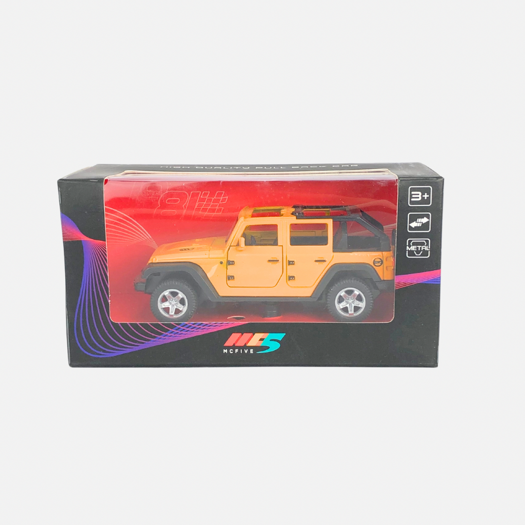 YELLOW JEEP WRANGLER DIECAST TOY CAR