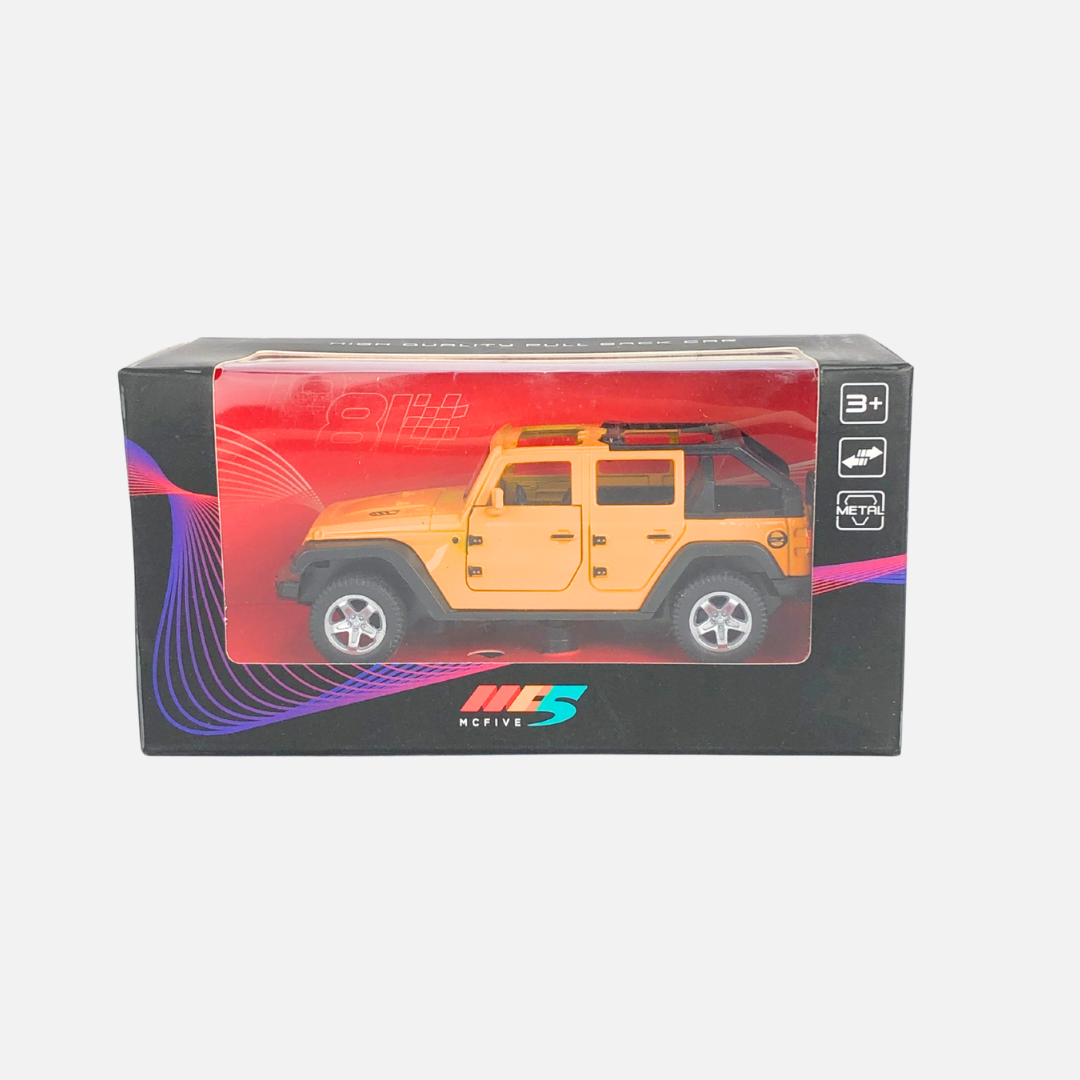 YELLOW JEEP WRANGLER DIECAST TOY CAR