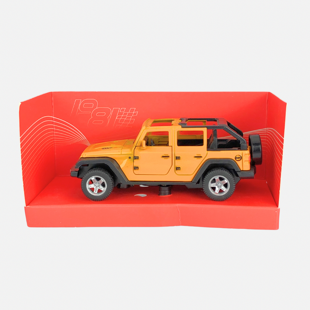 YELLOW JEEP WRANGLER DIECAST TOY CAR