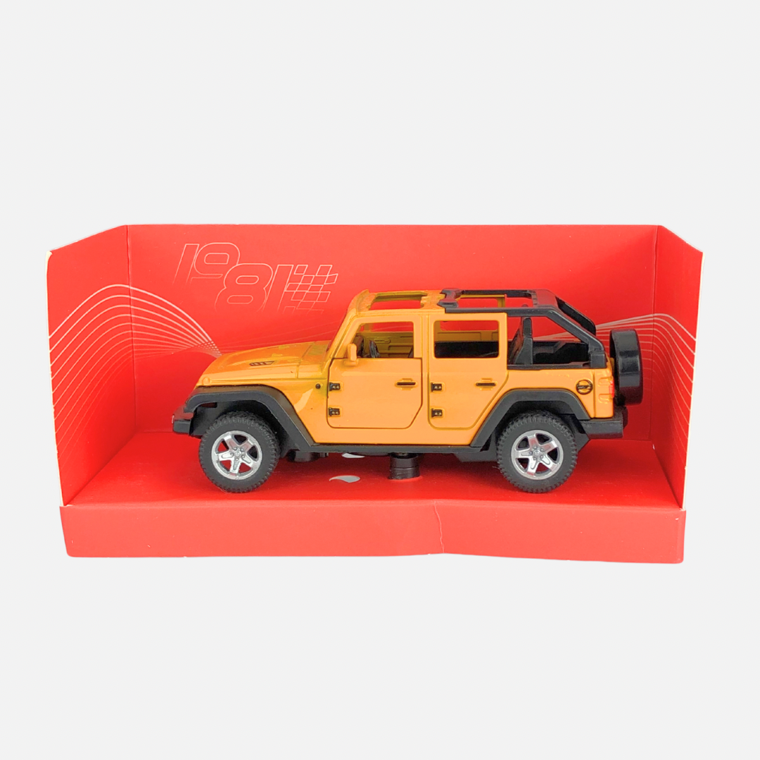 YELLOW JEEP WRANGLER DIECAST TOY CAR
