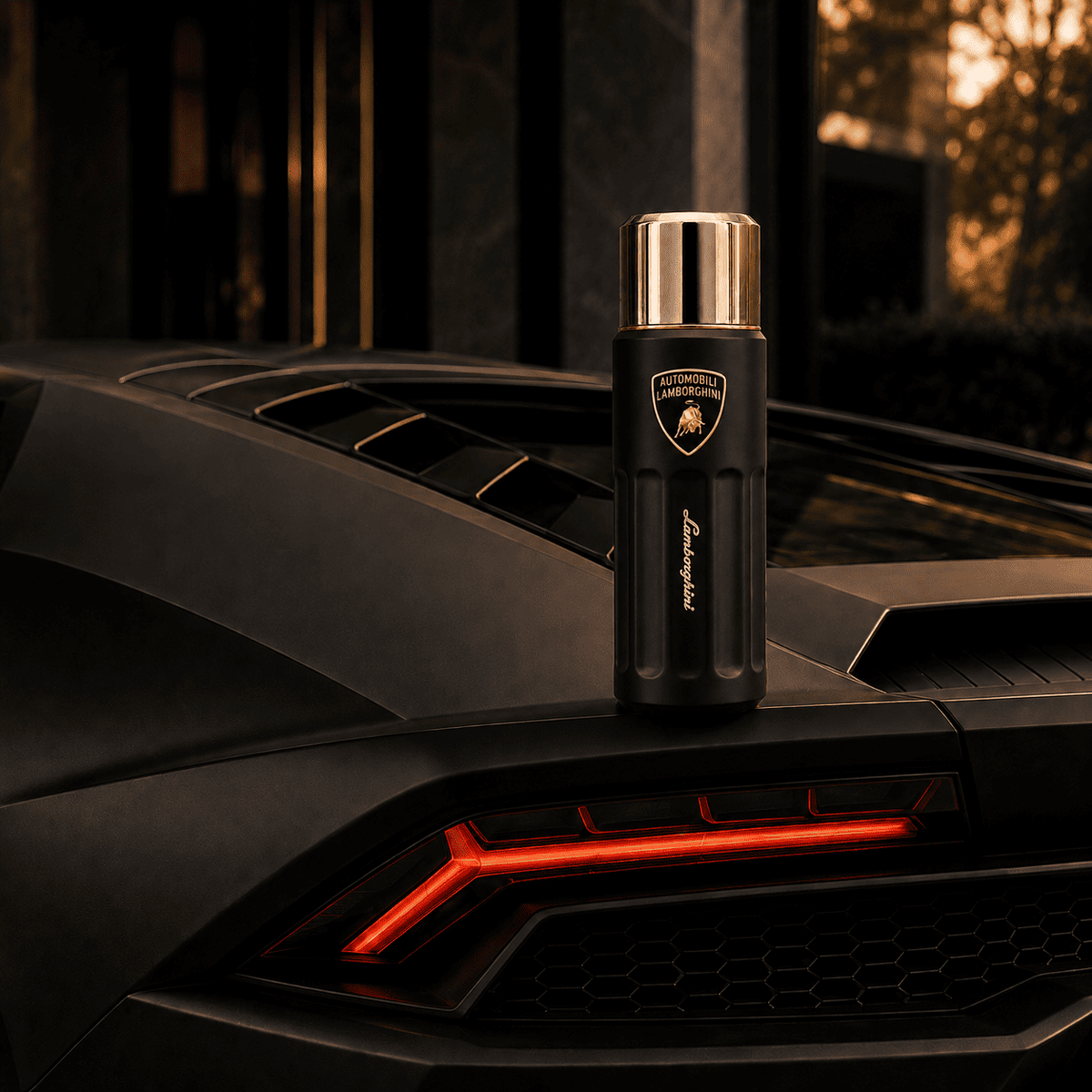 Automobili Lamborghini Luxury Insulated 500ML Bottle | Premium Stainless Steel Vacuum Flask (Black &amp; White Edition)
