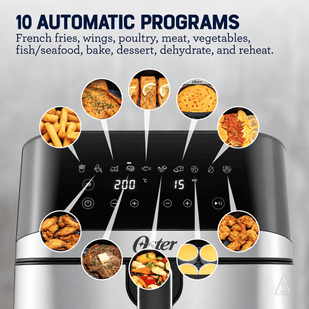 Oster®️ DiamondForce Digital Air Fryer 7.5L with 10 Automatic Programs CKSTAF75DSSDF
