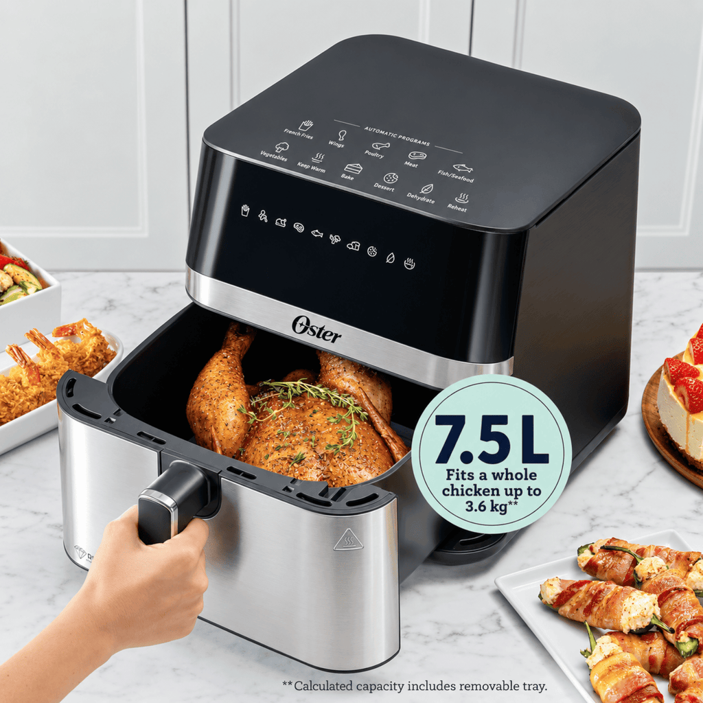 Oster®️ DiamondForce Digital Air Fryer 7.5L with 10 Automatic Programs CKSTAF75DSSDF