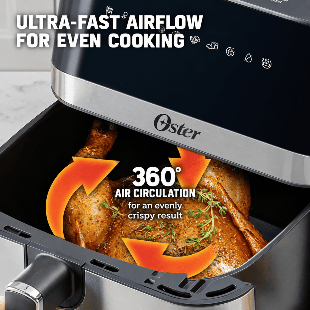 Oster®️ DiamondForce Digital Air Fryer 7.5L with 10 Automatic Programs CKSTAF75DSSDF