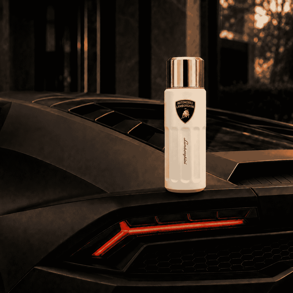 Automobili Lamborghini Luxury Insulated 500ML Bottle | Premium Stainless Steel Vacuum Flask (Black &amp; White Edition)