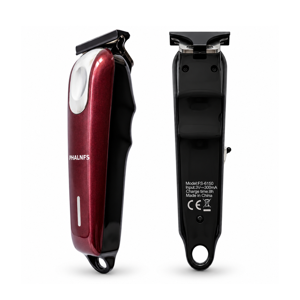 PHALNFS FS-6150 Professional Rechargeable Hair & Beard Trimmer for Men | 8000 RPM | Crimson Red