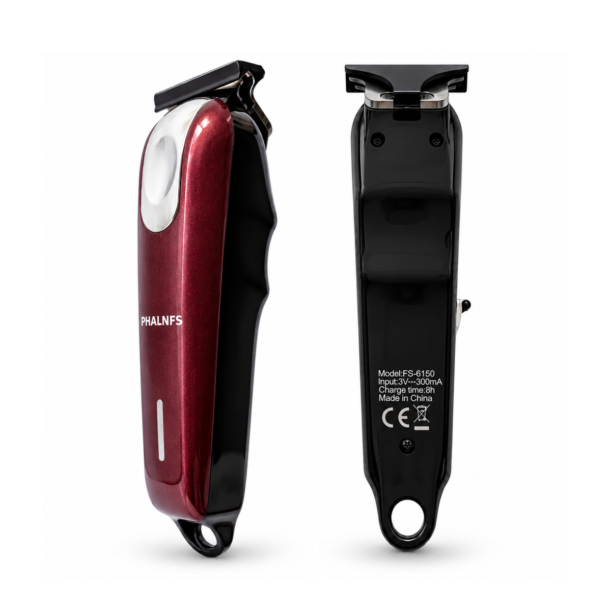 PHALNFS FS-6150 Professional Rechargeable Hair & Beard Trimmer for Men | 8000 RPM | Crimson Red