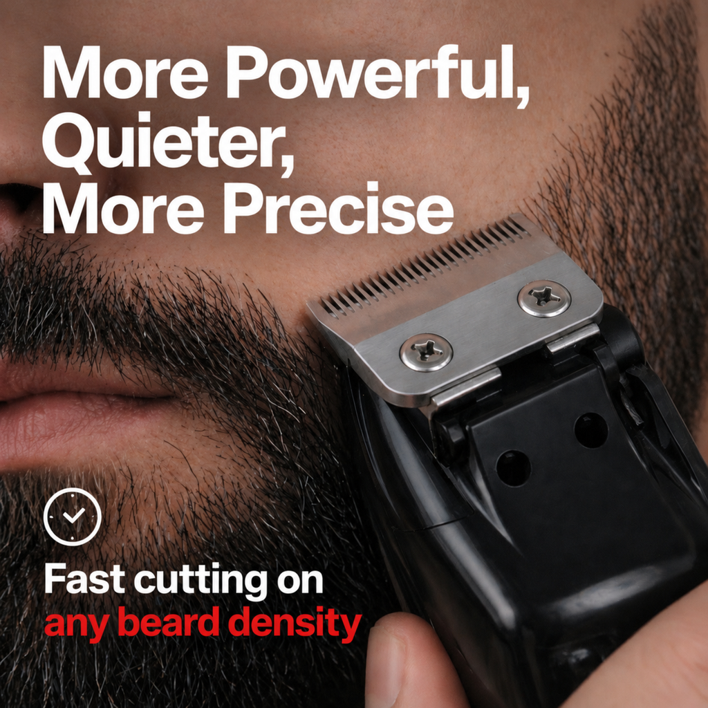 PHALNFS FS-6150 Professional Rechargeable Hair & Beard Trimmer for Men | 8000 RPM | Crimson Red